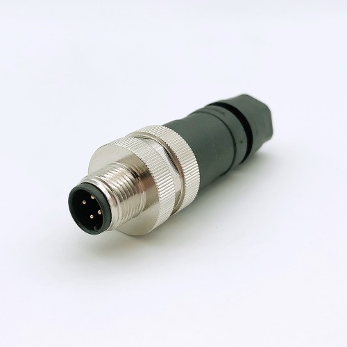 M12 straight field wireable male connector